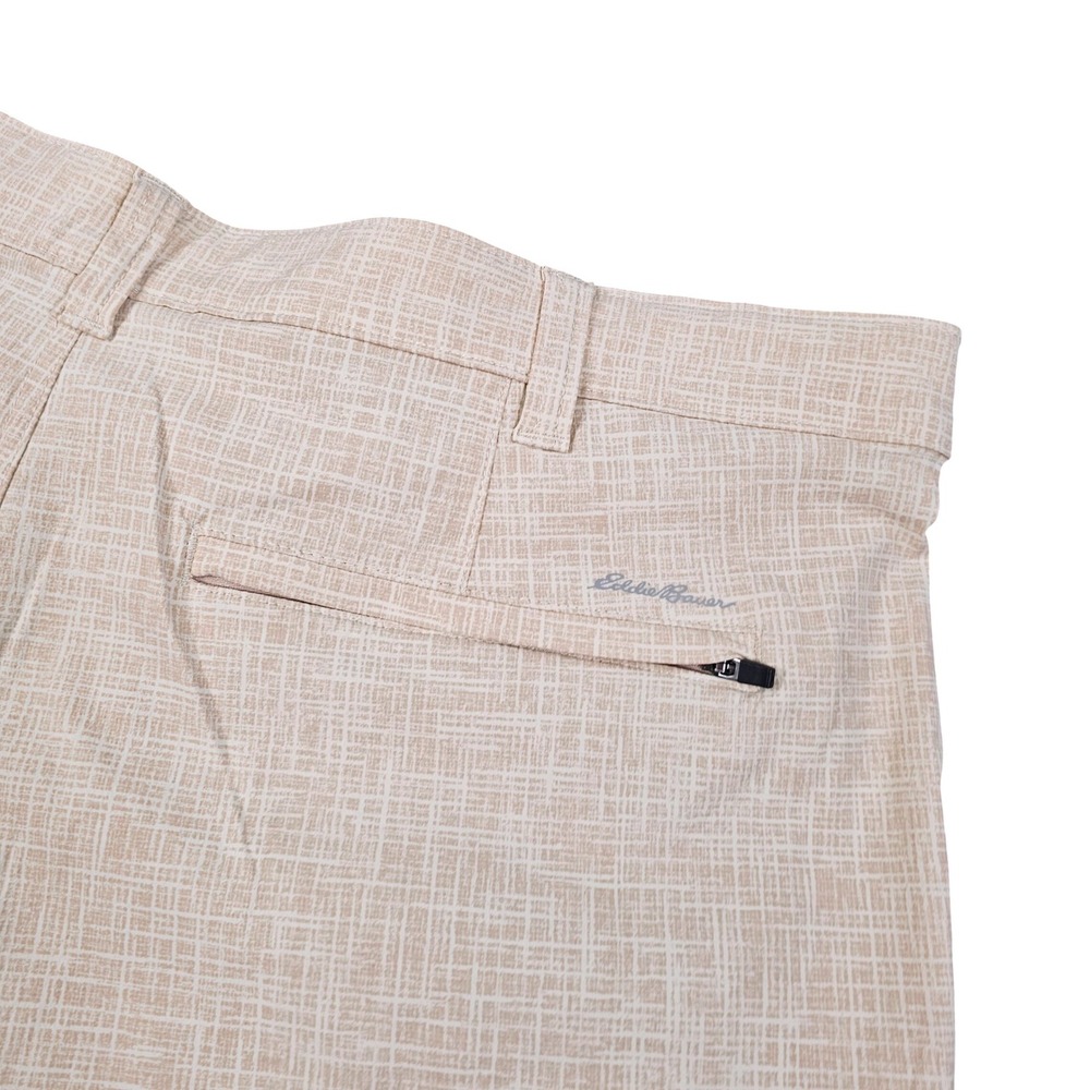 Eddie Bauer Travex Mens 40 Shorts Beige Crosshatch Stretch Performance 11107978 - Picture 4 of 9